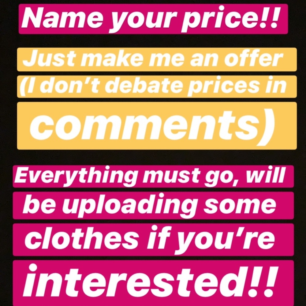 Name your price event!!